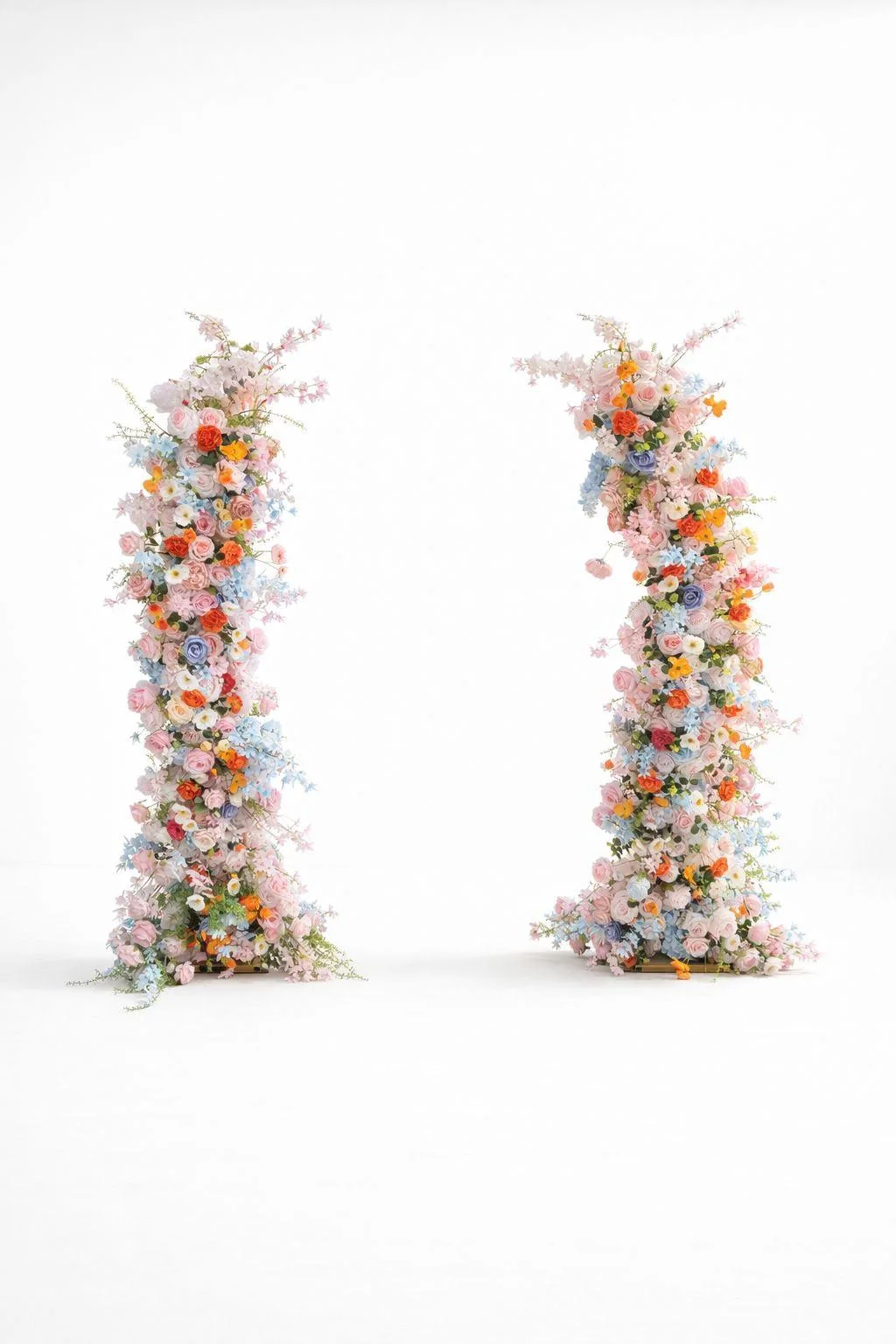 Slim multicolor wildflower column rental OKC for wedding ceremonies
